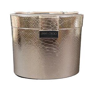 Jimmy Choo Metallic Bronze Snakeskin Cosmetics Vanity Case Lined and Felt Bottom